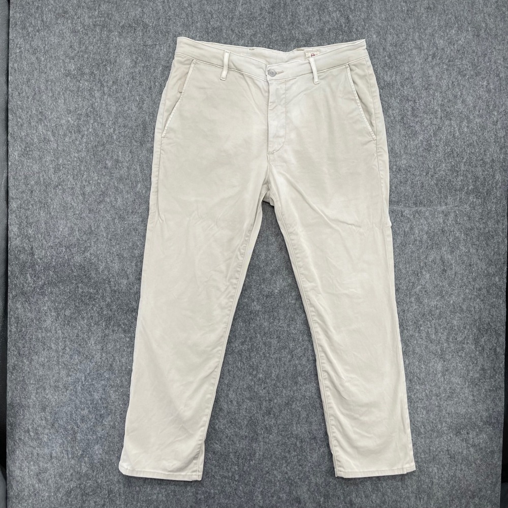 AG Adriano Goldschmied Pants Mens 34x34 Marshall Slim Trouser Beige Chino